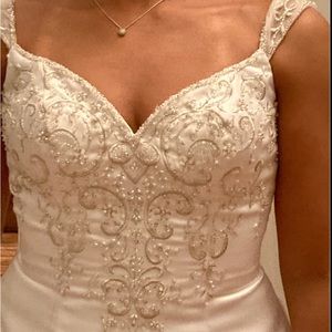 Satin Wedding Dress beaded new with tags size 12